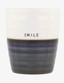 ZUSSS KOFFIEMOK SMILE DONKERBLAUW/ WIT