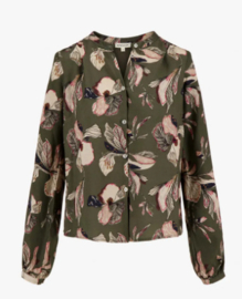 ZUSSS BLOUSE MET IRIS BLOEMEN PRINT DONKERGROEN