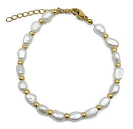 freshwater pearl bracelet - gold
