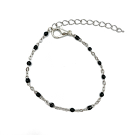 black ball chain bracelet - silver