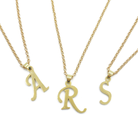 initial necklace - gold