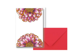 2 Halve bloemen || Dubbele kaart met envelop