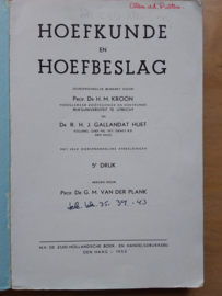 Hoefkunde en Hoefbeslag | Kroon en Gallandat Huet | v.d. Plank | 1953