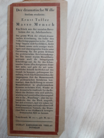 Ernst  Toller │ Die Wandlung │ Gustav Kiepenheuer Verlag │ Postdam │ 1920 │ Schauspiel