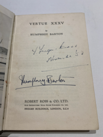 Vertue XXXV | Humphrey Barton | Engelstalig | omstreeks 1949 | Gesigneerd | Uitg.: Robert Ross & Co. LTD. London |