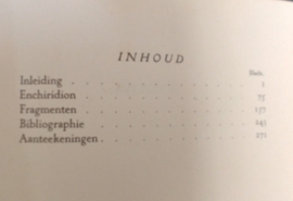 Enchiridion Zedekundig Handboekje van Epictetus  | vertaald Dr. D.F. Scheurleer | 1951 | 6e druk