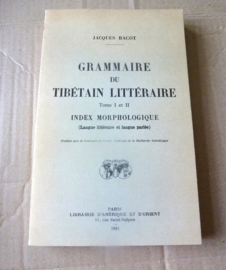Grammaire de Tibétain Littéraire | Jacques Bacot | 1981 | Librairie D'Amérique et Orient |