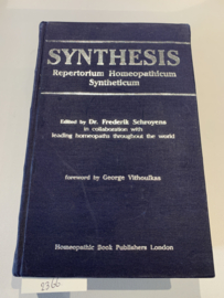 Synthesis Repertorium Homeopathicum Syntheticum Edition 5.2 | Dr. Frederik Schroyens, collaboration with leading Homeopaths throughout the world | 1993 | Uitg.: Homepathic Book Publishers London | ISBN 0952274493 |