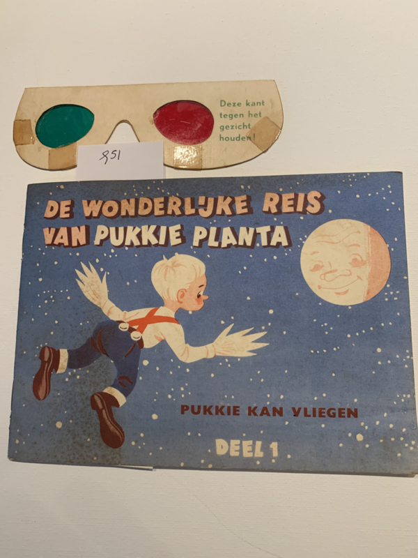 De wonderlijke reis van Pukkie Planta; Deel 1 | Johan Veeninga | 1953 | Wonderplaatjes door Joop Geesink's Filmstudio "Dollywood" | Uitgever Planta, Rotterdam | Plaatjes en 3-D brilletje aanw. |.