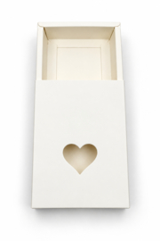 Schuifdoosje met hartje – Wit 11 x 8 cm