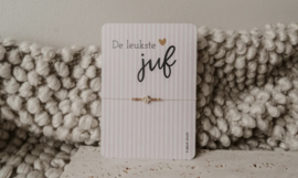 Cadeau juf armband — kaart de leukste juf