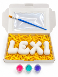Gipsen bubbelletter A-Z – Met verf en penseel