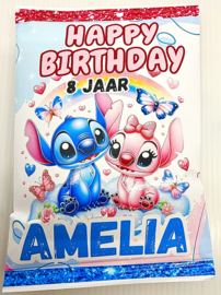 Stitch chips traktatie met naam en leeftijd