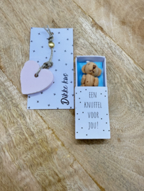 Beertje knuffel +  Zeep kaartje