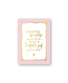 Bedankje juf cadeaukaartje A7 – Spiegeltje Spiegeltje
