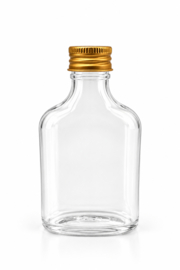 Transparant flesje met gouden dop – 100 ml