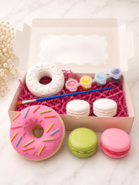 Donut & macaron gipsfiguurtjes schilderen