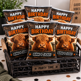 Highland cow chips traktatie met naam