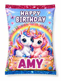 Unicorn chips traktatie met naam