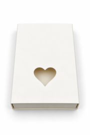 Schuifdoosje met hartje – Wit 11 x 8 cm