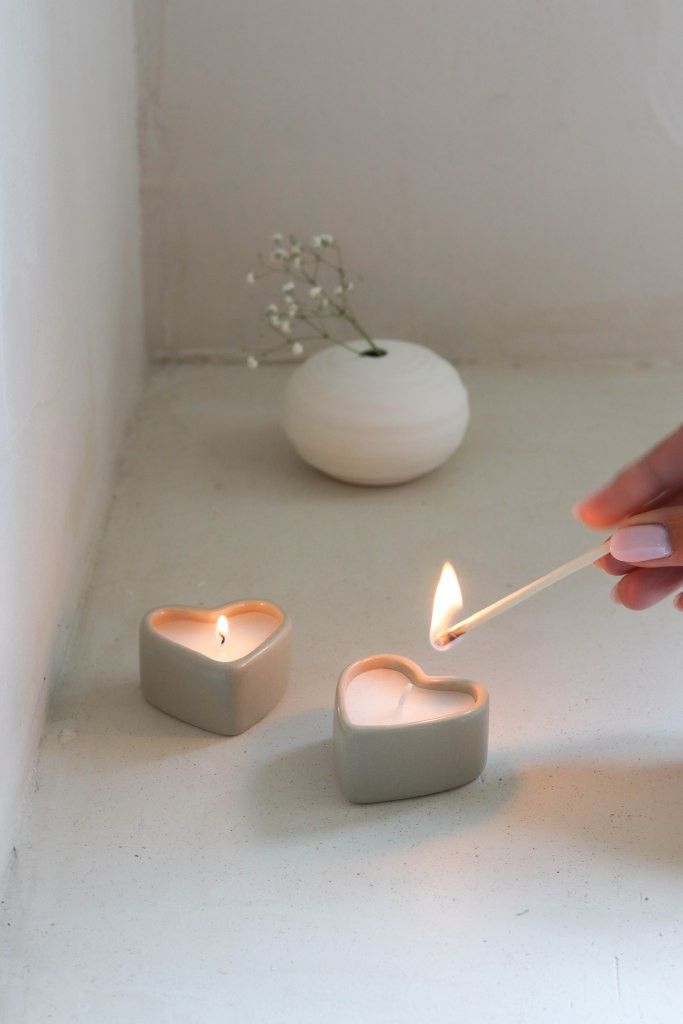Heart Candles, set of 2
