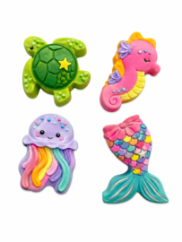 Zeedieren gipsfiguurtjes schilderen