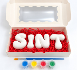 Gipsen bubbelletters SINT of PIET – Sinterklaas knutselset met verf