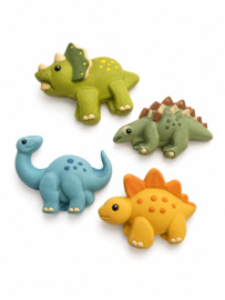 Dinosaurus gipsfiguurtjes schilderen