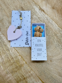 Beertje knuffel +  Zeep kaartje