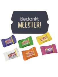 Cadeau meester – gondeldoosje “Bedankt Meester!” gevuld met mini Tony’s Chocolonely