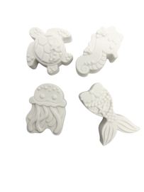 Zeedieren gipsfiguurtjes schilderen