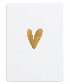 Cadeaukaartje met gouden hartje – 10 x 7 cm