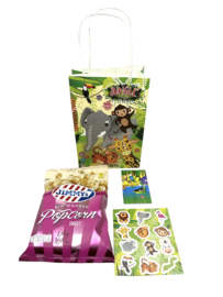 Jungle traktatie popcorn – stickervel en notitieblokje