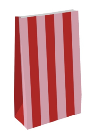 Kraft papier zakje Rood/ Roze