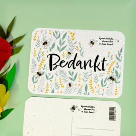 Bedankt - bloemenkaart