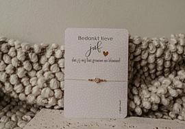 Armband cadeau juf — lief bedankje
