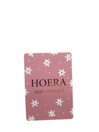 Kraamcadeau kaartje A7 – Hoera een meisje