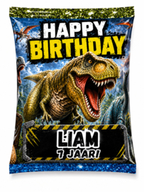 Dino chips traktatie met naam en leeftijd