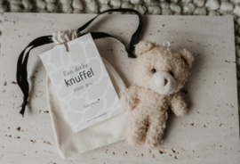 Troostcadeau – stoffen zakje met teddybeer en kaartje