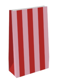 Kraft papier zakje Rood/ Roze