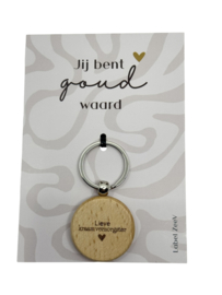 Cadeau kraamverzorgster houten sleutelhanger