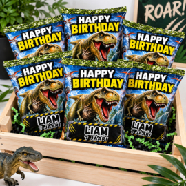Dino chips traktatie met naam en leeftijd