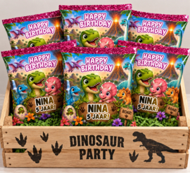 Dino (mini) chips traktatie met naam