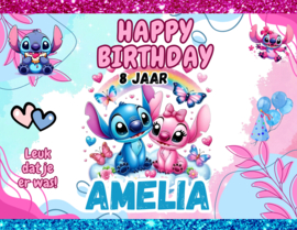 Stitch chips traktatie met naam en leeftijd