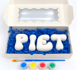 Gipsen bubbelletters SINT of PIET – Sinterklaas knutselset met verf