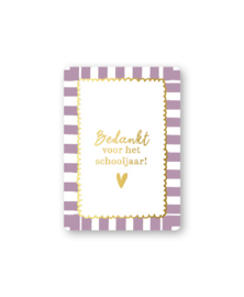 Juf of meester cadeaukaartje A7 – Bedankt voor het schooljaar