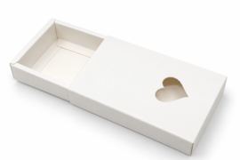 Schuifdoosje met hartje – Wit 11 x 8 cm