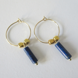 Goudkleurige Lapis creolen