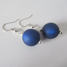 Zilverkleurige blauwe oorbellen