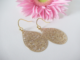 Goudkleurige Boho druppel oorbellen
